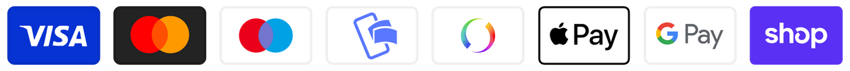Visa, Mastercard, Maestro, MobilePay, Swish, Apple Pay, Google Pay, Shop Pay